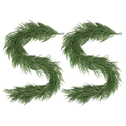 【Black Friday】6/9/12 ft Christmas Garland, Real Touch Norfolk Pine Garland - Pine Garland