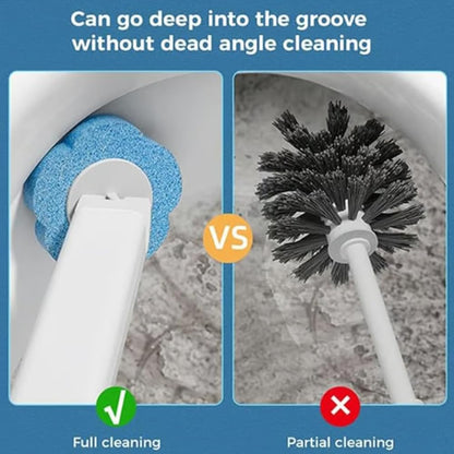 Easy Clean & Convenient Disposable Toilet Brush Set with 30 Brushs Heads