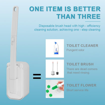 Easy Clean & Convenient Disposable Toilet Brush Set with 30 Brushs Heads