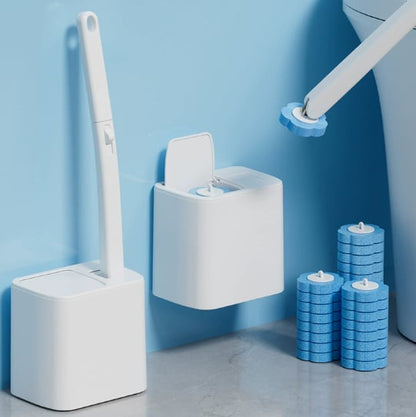 Easy Clean & Convenient Disposable Toilet Brush Set with 30 Brushs Heads