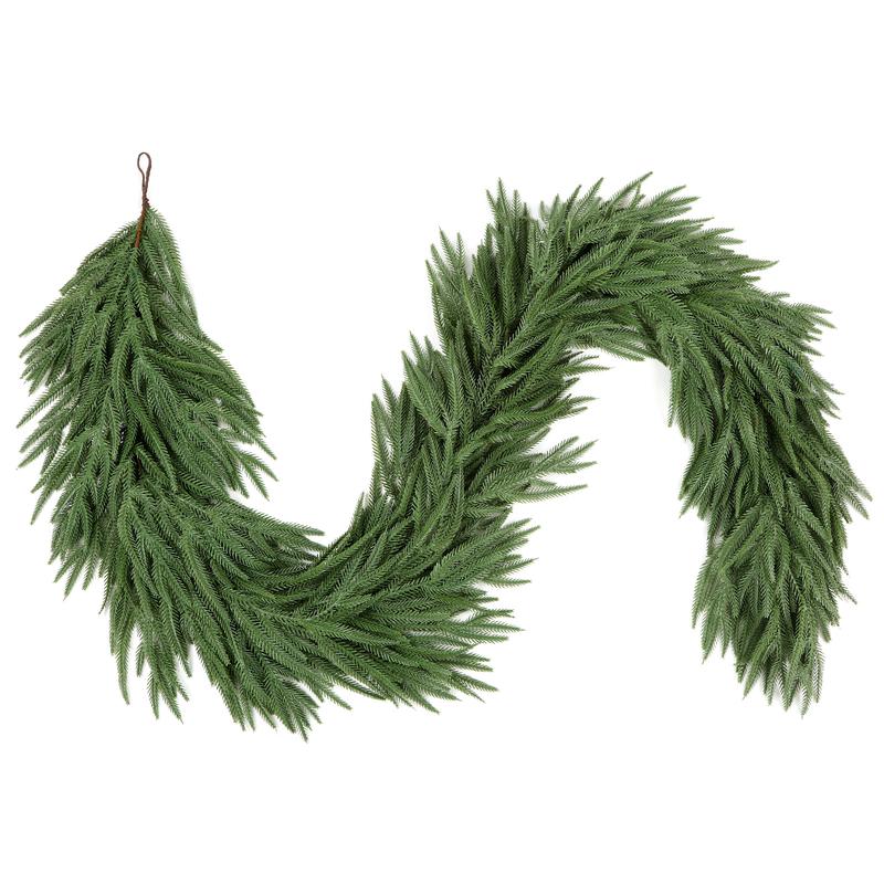 【Black Friday】6/9/12 ft Christmas Garland, Real Touch Norfolk Pine Garland - Pine Garland