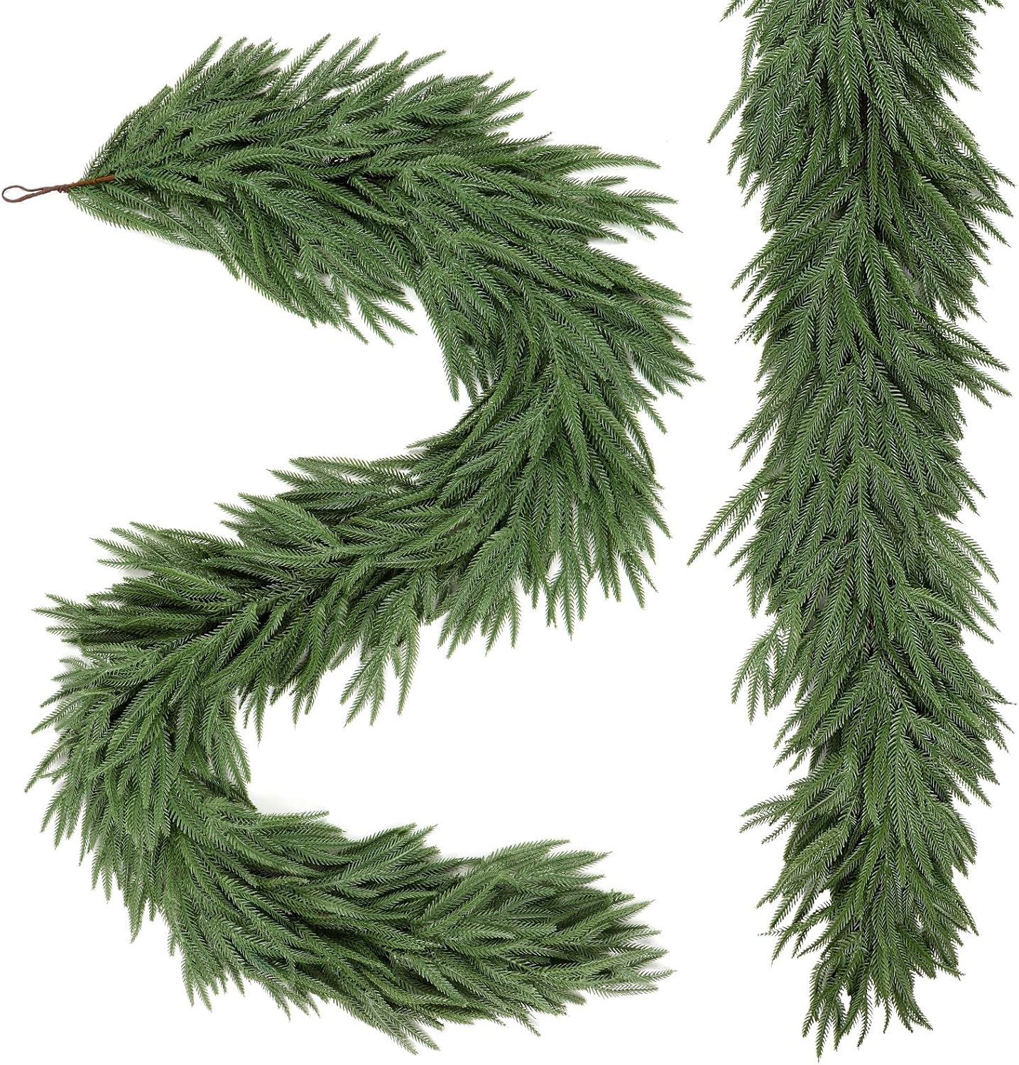 【Black Friday】6/9/12 ft Christmas Garland, Real Touch Norfolk Pine Garland - Pine Garland