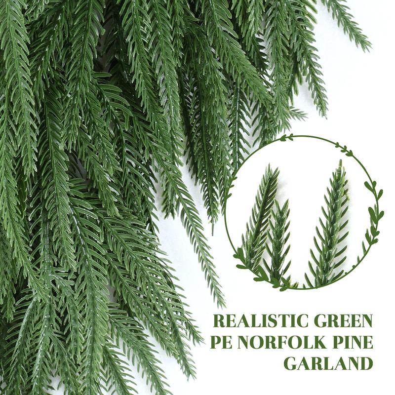 【Black Friday】6/9/12 ft Christmas Garland, Real Touch Norfolk Pine Garland - Pine Garland
